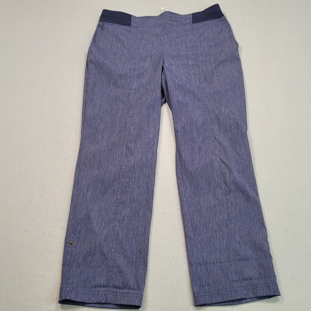 Chicos Zenergy Blue Heathered Pull On Straight Leg Athletic Pants Size 0 Small